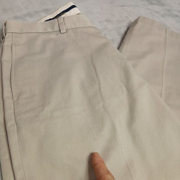 Brooks Brothers Hudson Dress Pants Mens 36x32 Classic Khaki Cotton Golf Preppy - Picture 8 of 13